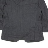 BALLY Mens Overcoat Jacket Grey Wool Herringbone L