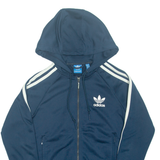 ADIDAS Womens Blue Hoodie Full Zip UK 8