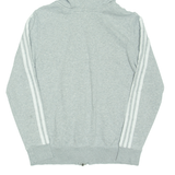 ADIDAS Womens Grey Hoodie Full Zip UK 12