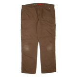 DICKIES Flex Mens Trousers Brown Regular Straight W38 L30