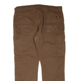 DICKIES Flex Mens Trousers Brown Regular Straight W38 L30