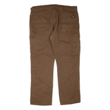 DICKIES Flex Mens Trousers Brown Regular Straight W38 L30
