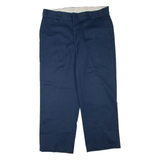 DICKIES Mens Trousers Blue Regular Straight W34 L26