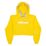 ELLESSE Cropped Womens Yellow Hoodie UK 4