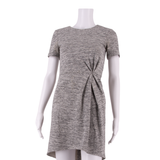 TIBI Womens Fit & Flare Dress Grey Short Sleeve Short UK 4