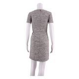 TIBI Womens Fit & Flare Dress Grey Short Sleeve Short UK 4