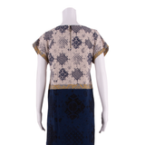 DESIGUAL Womens T-Shirt Dress Blue Viscose Crazy Pattern Knee Length L