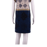 DESIGUAL Womens T-Shirt Dress Blue Viscose Crazy Pattern Knee Length L