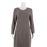 GANNI Womens Pencil Dress Black Long Sleeve Knee Length L