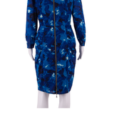WHISTLES Womens Pencil Dress Blue Silk Crazy Pattern Knee Length UK 12