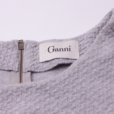 GANNI Womens Fit & Flare Dress Grey Knee Length L