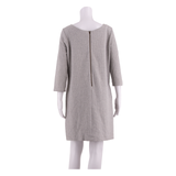 GANNI Womens Fit & Flare Dress Grey Knee Length L