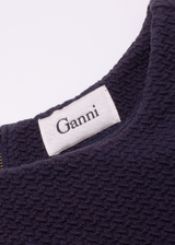 GANNI Pockets Womens A-Line Dress Blue Knee Length S