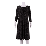 LAURA ASHLEY Womens Fit & Flare Dress Black Spotted Knee Length UK 12