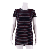 SUPERDRY Womens T-Shirt Dress Blue Striped Short Sleeve Short M