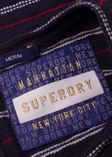 SUPERDRY Womens T-Shirt Dress Blue Striped Short Sleeve Short M