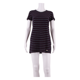 SUPERDRY Womens T-Shirt Dress Blue Striped Short Sleeve Short M