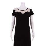 MONSOON Womens Shift Dress Black Short Sleeve Knee Length UK 10