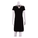 MONSOON Womens Shift Dress Black Short Sleeve Knee Length UK 10