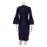 TED BAKER Womens Pencil Dress Blue Crazy Pattern Short Sleeve Knee Length XS