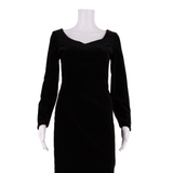 LAURA ASHLEY Womens Pencil Dress Black Velvet 90s Knee Length UK 8