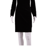 LAURA ASHLEY Womens Pencil Dress Black Velvet 90s Knee Length UK 8