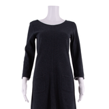 WHITE STUFF Pocketed Womens Shift Dress Grey Knee Length UK 8
