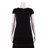 MONSOON Womens A-Line Dress Black Short Sleeve Knee Length UK 8