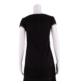 MONSOON Womens A-Line Dress Black Short Sleeve Knee Length UK 8