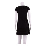 MONSOON Womens A-Line Dress Black Short Sleeve Knee Length UK 8