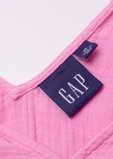 GAP Womens A-Line Dress Pink Short Sleeve Knee Length S