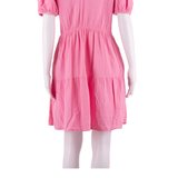 GAP Womens A-Line Dress Pink Short Sleeve Knee Length S