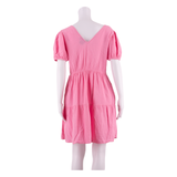 GAP Womens A-Line Dress Pink Short Sleeve Knee Length S