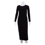 KARL LAGERFELD Womens Bodycon Dress Black Long Sleeve Midi S