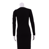 KARL LAGERFELD Womens Bodycon Dress Black Long Sleeve Midi S