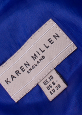 KAREN MILLEN Womens Fit & Flare Dress Blue Short Sleeve Knee Length UK 10