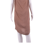 GANNI Loose Fit Womens Shift Dress Brown Viscose Sleeveless Knee Length S