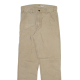 CARHARTT Carpenter Mens Trousers Beige Relaxed Straight W30 L32