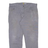 CARHARTT Carpenter Mens Trousers Grey Relaxed Straight W40 L32