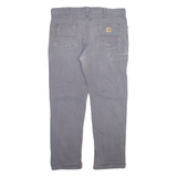 CARHARTT Carpenter Mens Trousers Grey Relaxed Straight W40 L32