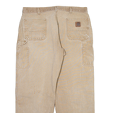 CARHARTT Carpenter Womens Trousers Beige Relaxed Straight W38 L30