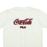FILA Coca Cola Popper Button Mens Plain Shirt Cream S