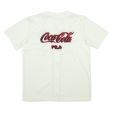 FILA Coca Cola Popper Button Mens Plain Shirt Cream S