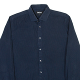 DKNY Mens Shirt Blue Striped Long Sleeve M