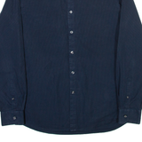 DKNY Mens Shirt Blue Striped Long Sleeve M