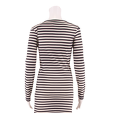 GANNI Womens Jumper Dress White Striped Long Sleeve Knee Length L