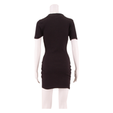 SLAZENGER Womens Bodycon Dress Black Short Sleeve Knee Length UK 8