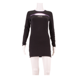 FILA Sports Womens Bodycon Dress Black Long Sleeve Knee Length S
