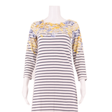 JOULES Womens Shift Dress White Striped Long Sleeve Knee Length UK 8