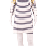 JOULES Womens Shift Dress White Striped Long Sleeve Knee Length UK 8